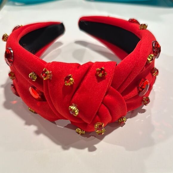 Elegant Red Bejeweled Headband - Picture 1 of 5